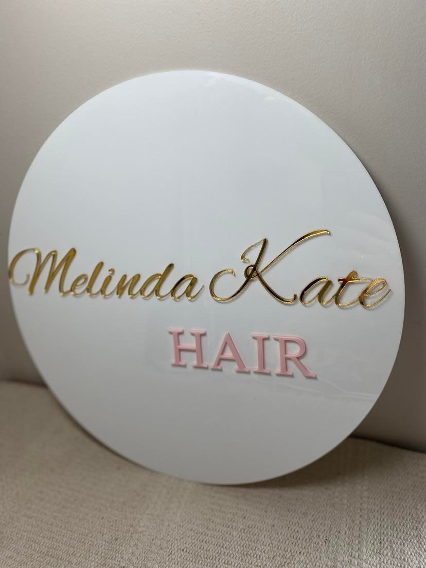 Acrylic sign 35cm round