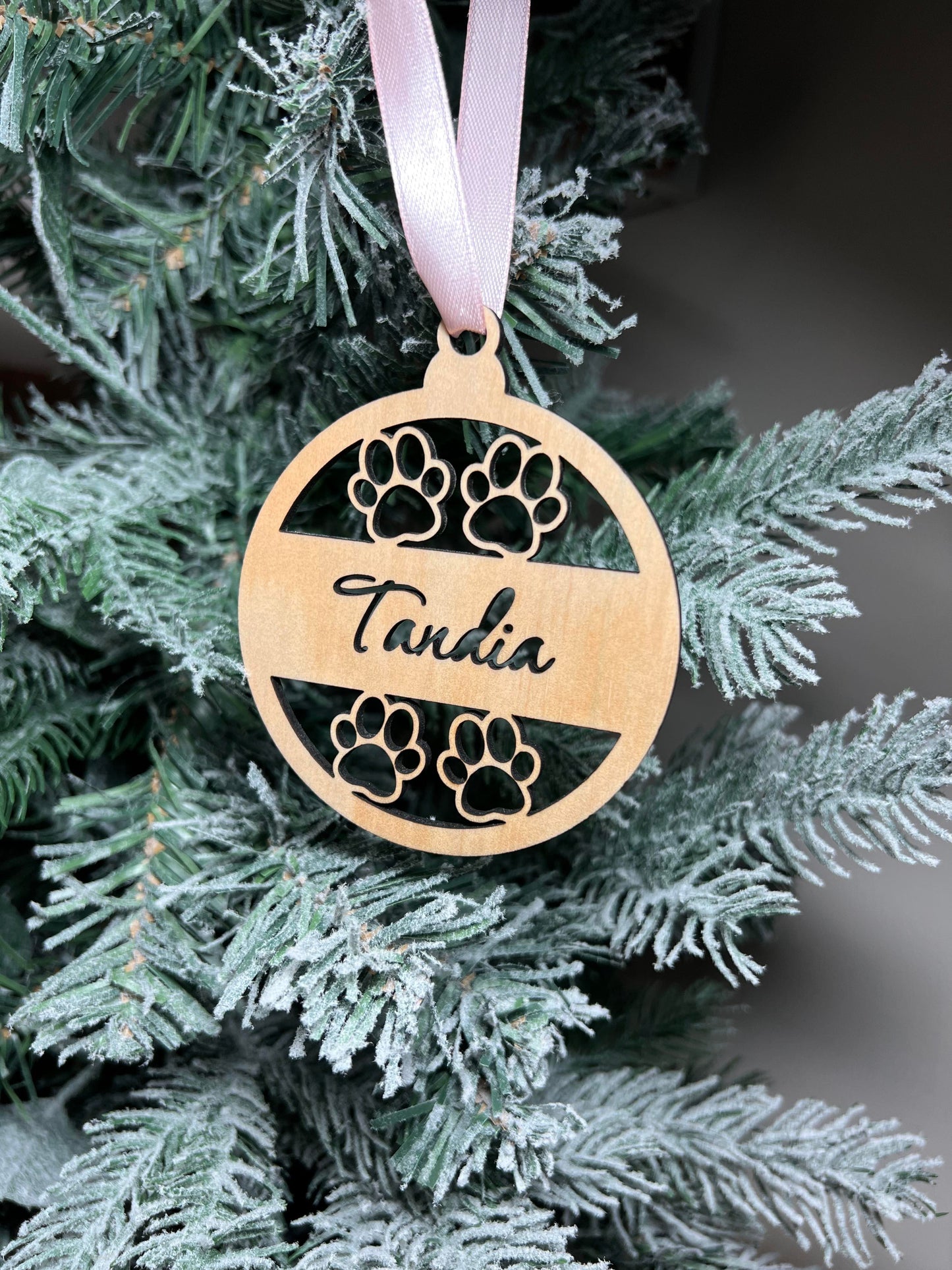 Pet Paw Bauble - Custom personalised name