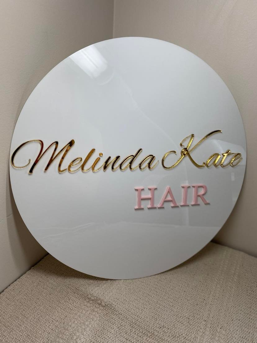 Acrylic sign 35cm round