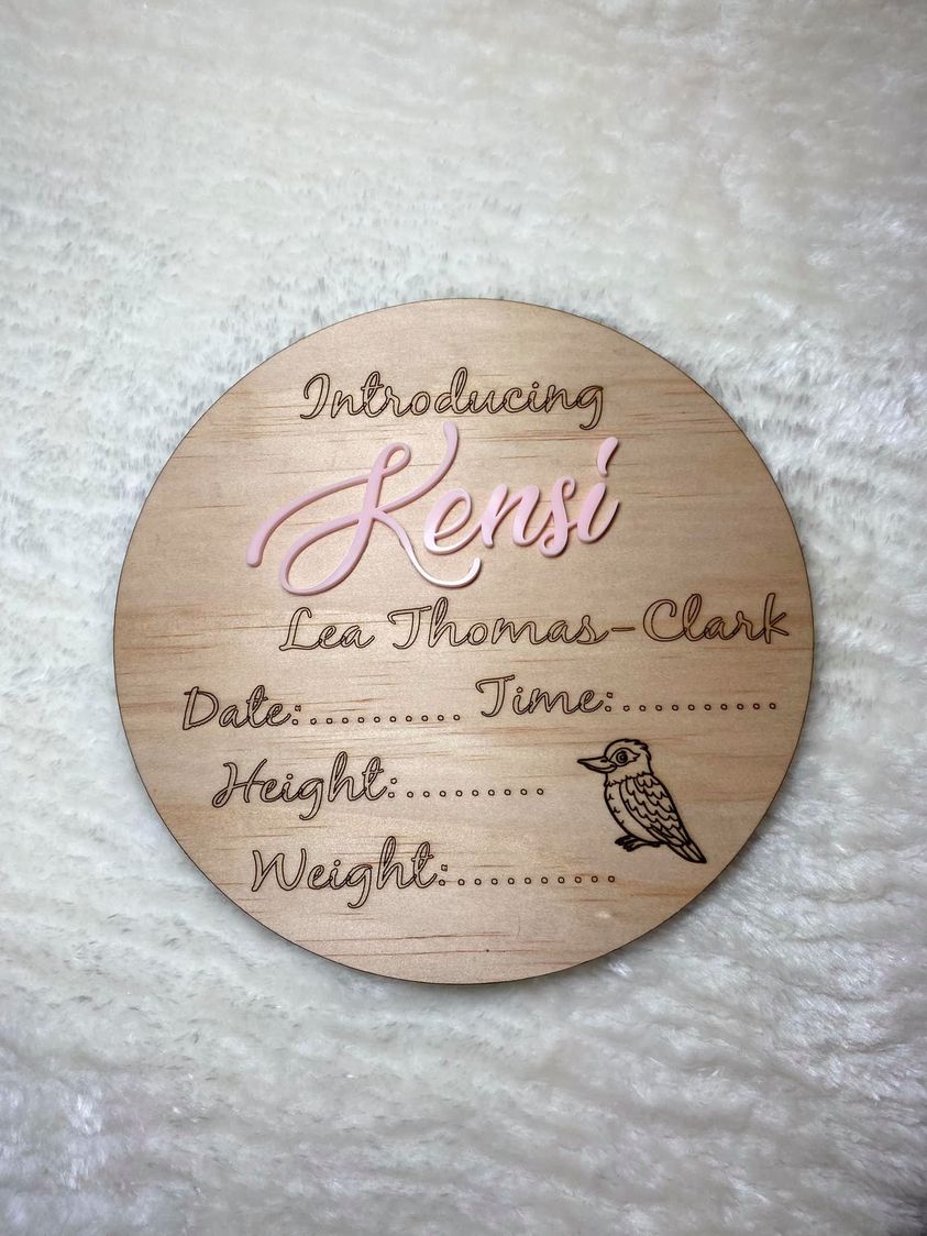 Birth Announcement plaque 20cm