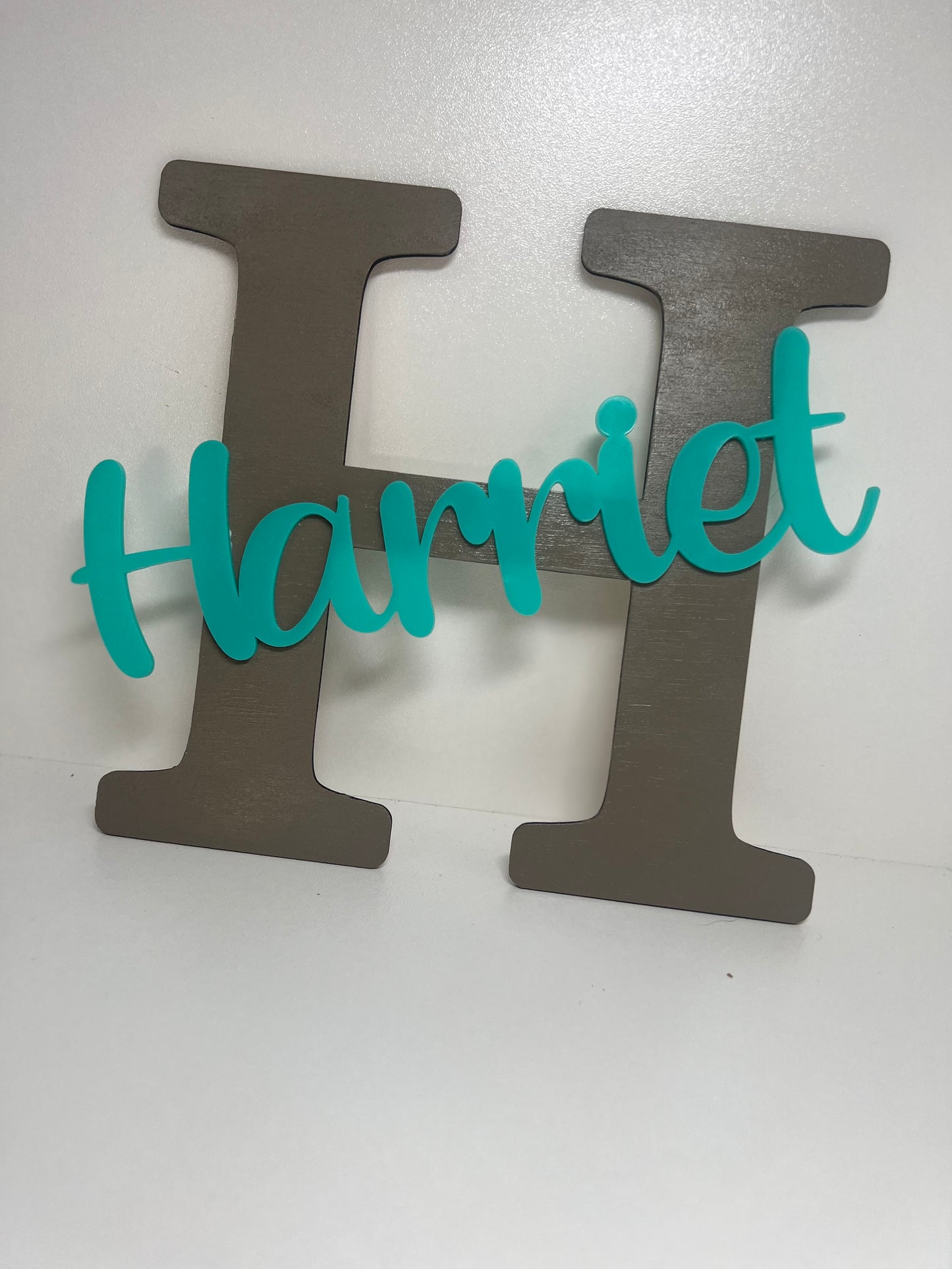 Layered alphabet letter with name