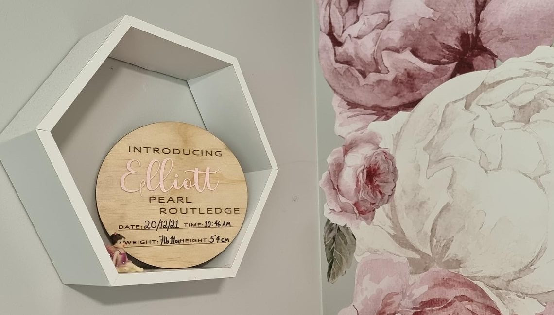 Birth Announcement plaque 20cm