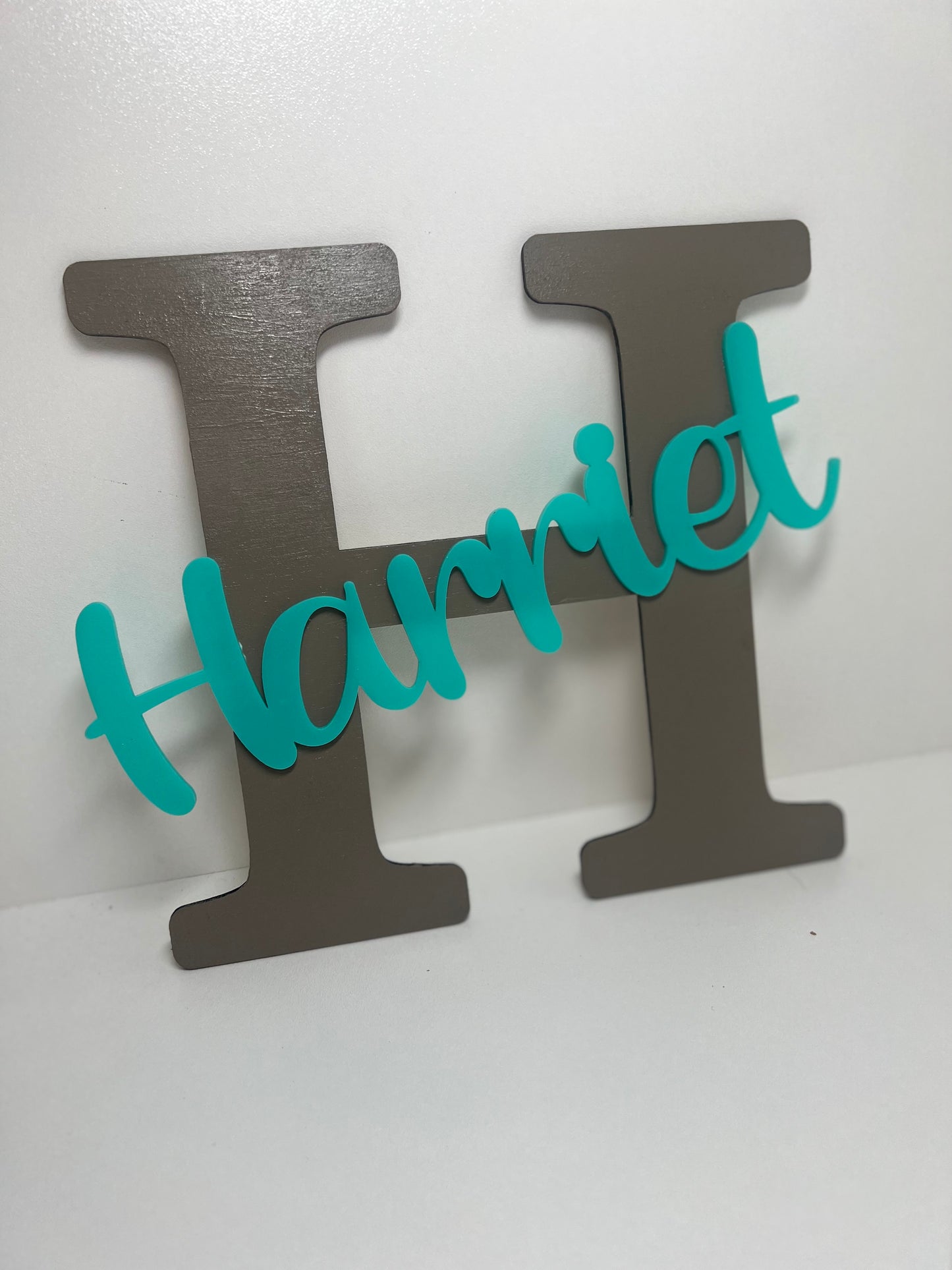 Layered alphabet letter with name