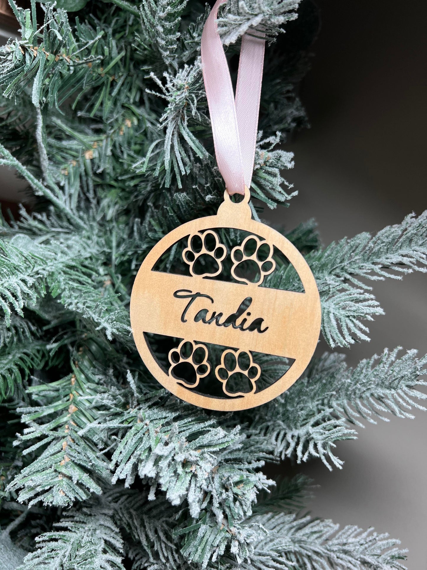 Pet Paw Bauble - Custom personalised name