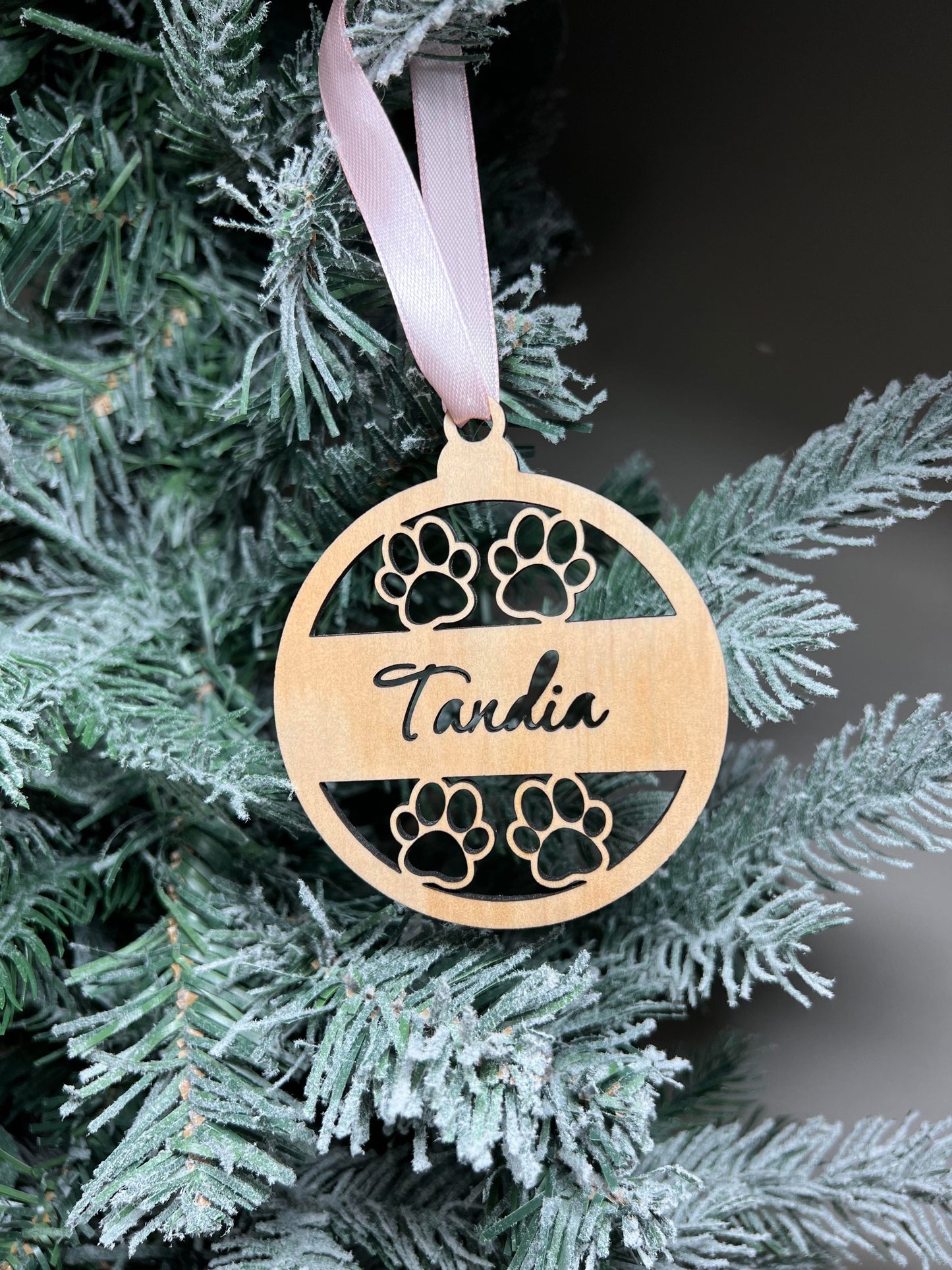 Pet Paw Bauble - Custom personalised name