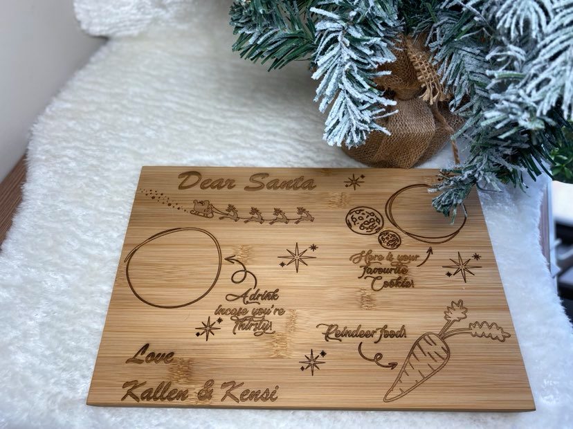 Santa's treats bamboo board