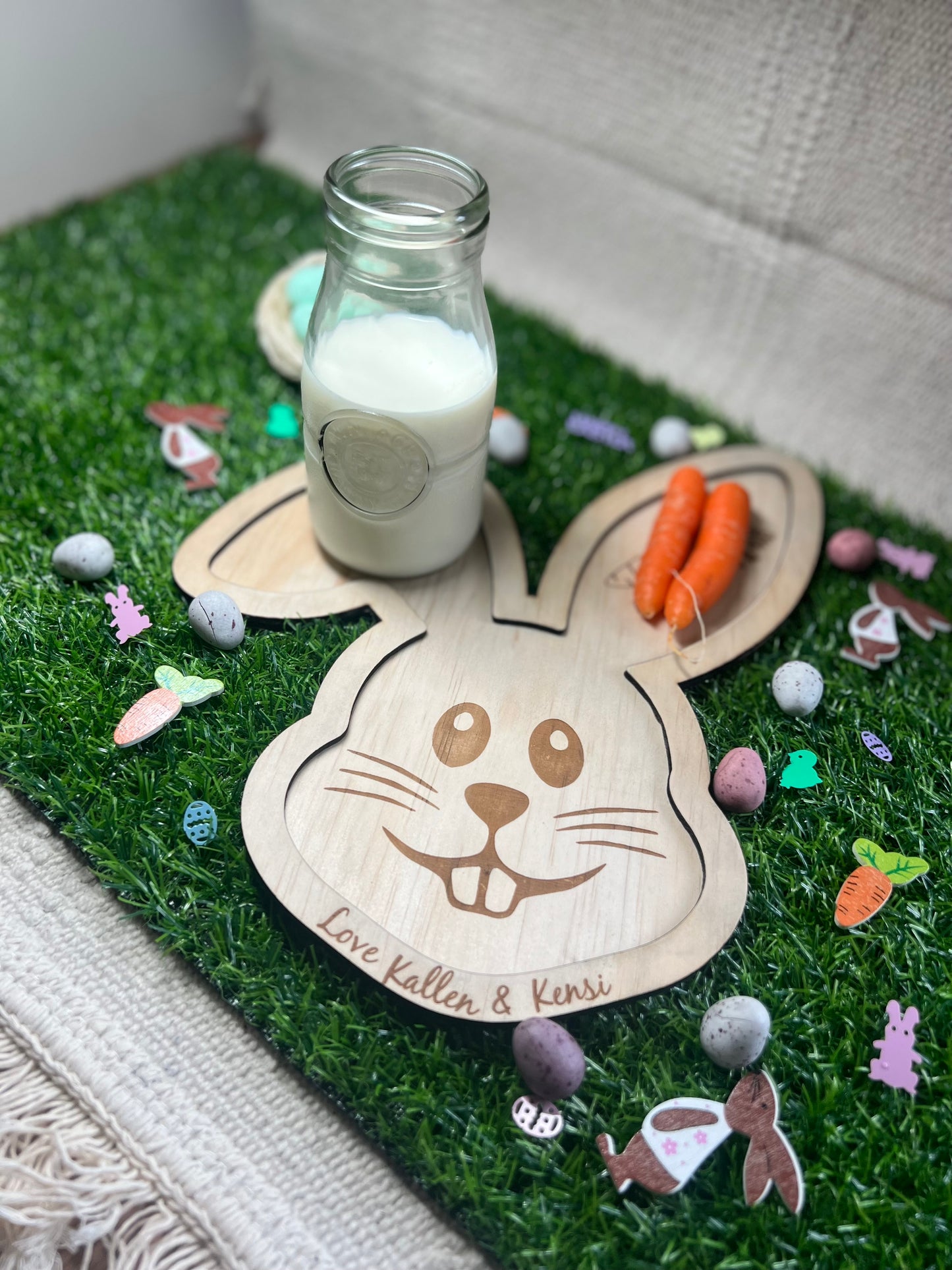 Easter bunny treat tray