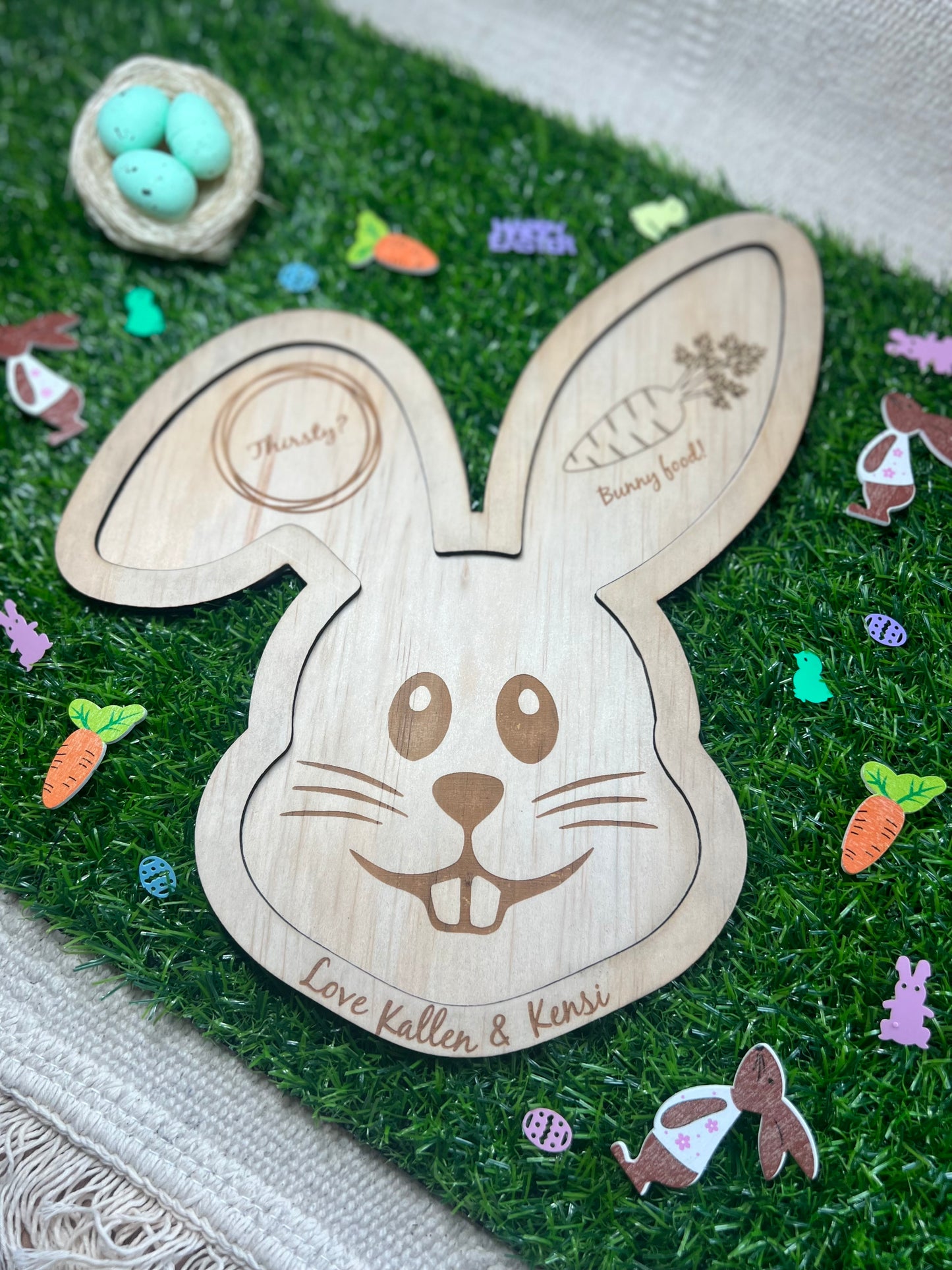 Easter bunny treat tray